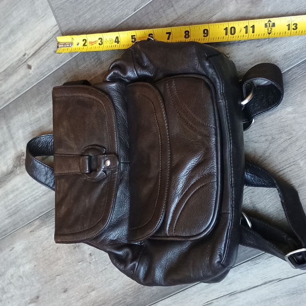 Osgoode Marley Elegant Dark Brown Leather Purse Backpack - Picture 16 of 16